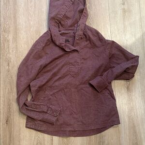 Prana Maroon Hooded Pullover Shirt